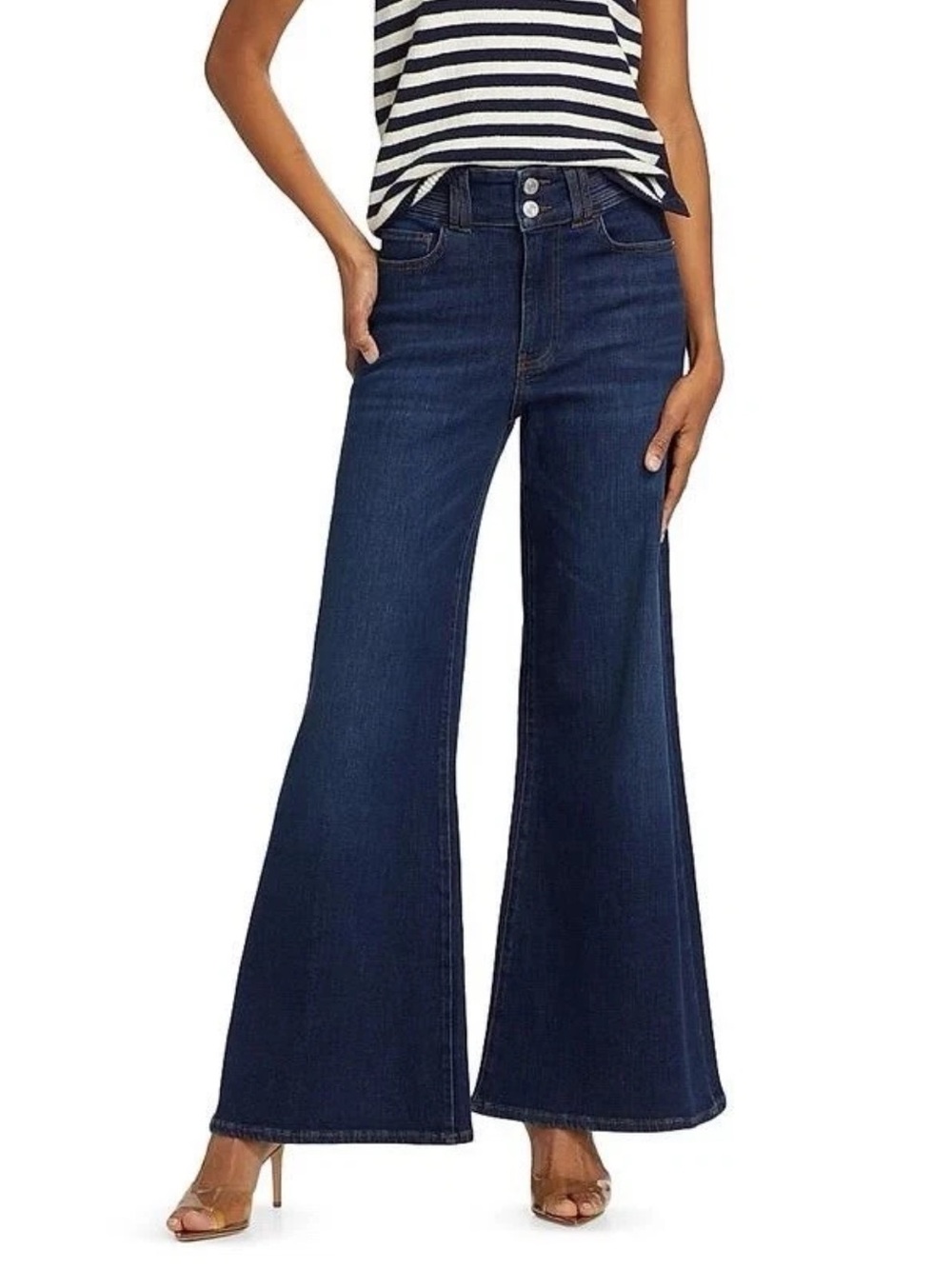 FRAME Le Palazzo Crop jeans in the Minnow wash Wide Leg